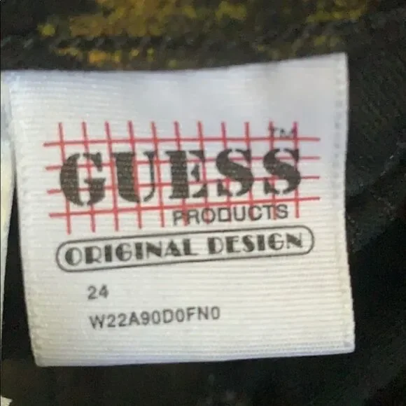 NEW Guess Black Sunflower Skinny Ankle Jeans 24 - Picture 8 of 12